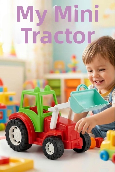Tıfıl Toys جرارنا الصغير! جرار ألعاب بعجلات شبكية قابلة للتعديل مقاس 25 سم مع...