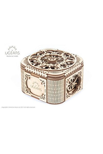 Ugears 3D пъзел, Кутия със съкровища, Ugears, дърво, 190 части