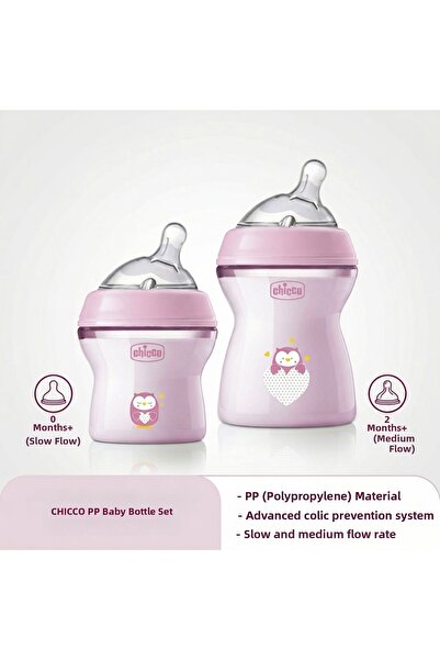 Chicco Pink Baby Bottle Set 150 ml + 250 ml Pp