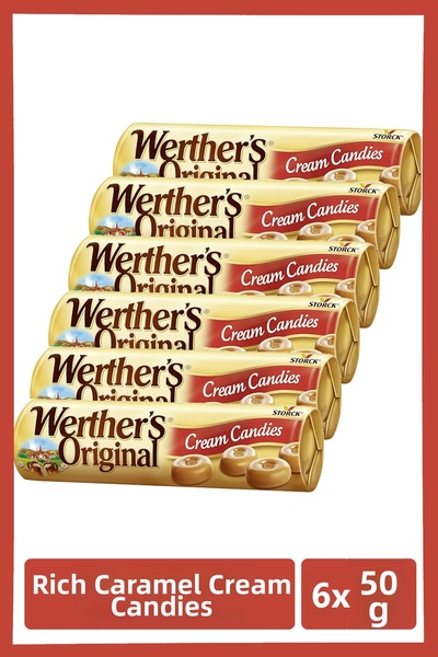 Werther's Original Cream Candies Classic Butter Caramel Candy 50 Gr X 6 Pieces