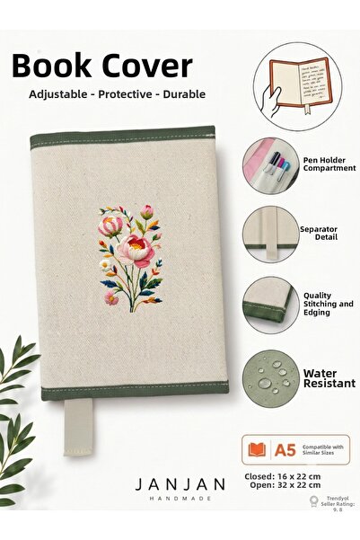 JANJAN Natural Fabric Book Cover,Washable Book Cover,Book Protector,32X22 cm ...