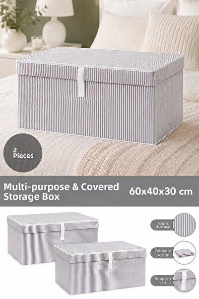 Meleni Home Set de 2 cutii de depozitare multifuncționale cu capac, organizat...