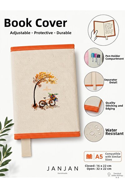 JANJAN Natural Fabric Book Cover,Washable Book Cover,Book Protector,32X22 cm ...