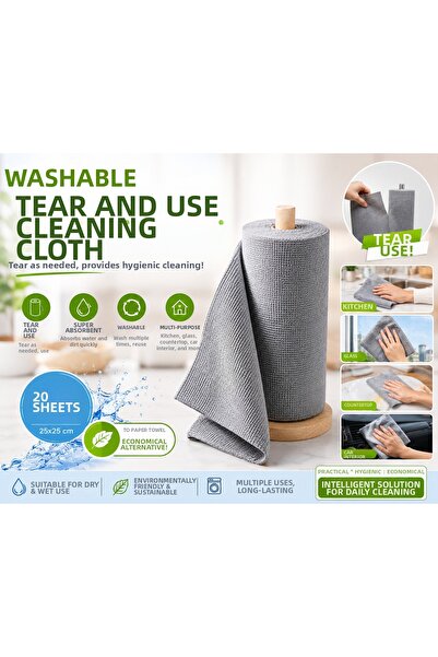 Ekostem (20 Sheets) Gray Color Microfiber General Cleaning Cloth, Stain-Resis...