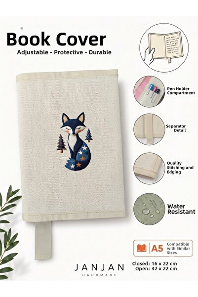 JANJAN Natural Fabric Book Cover,Washable Book Cover,Book Protector,32X22 cm ...