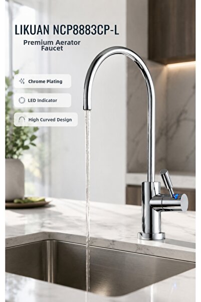 LİKUAN hardware صنبور تنقية المياه NCPS883CP-L من الكروم مع مؤشر LED، صنبور R...