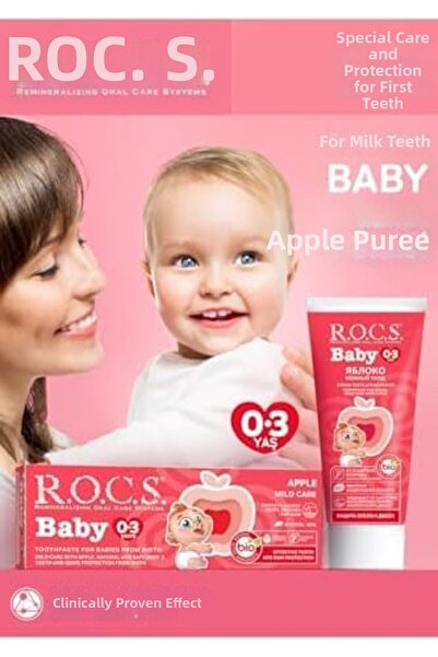 Yıldızan Terra Organik Baby Apple Puree Flavored Toothpaste and Toothbrush Se...