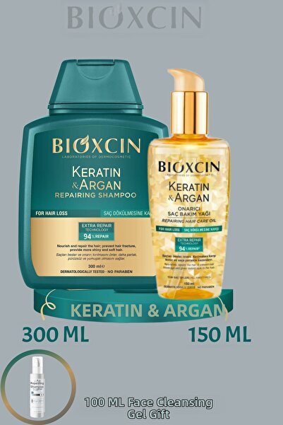 Bioxcin Keratin & Argan Repairing Shampoo 300 ml (1 Pc) + Repairing Hair Care...