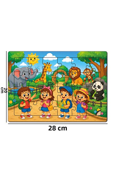 minİQ toys A Day at the Zoo Wooden Puzzle (24 Pieces)