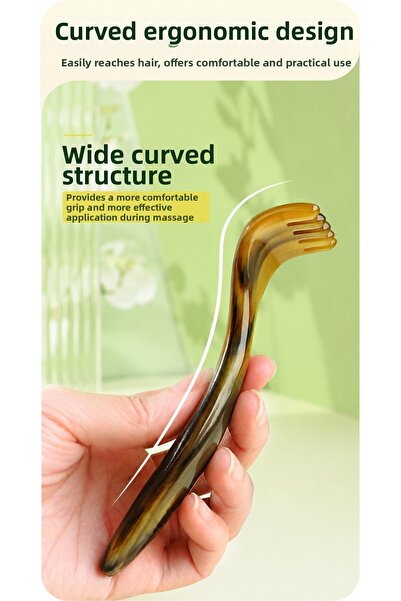 Sorendy Cattle Horn Meridian Massage Comb Scalp Forehead Neck Shoulder Massag...