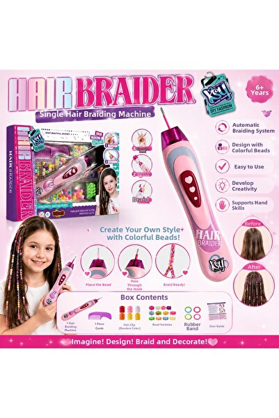TRUST STORE Single Hair Ornament Maker Set Beaded Hair Braid Design Kit Color...