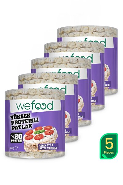 Wefood خبز البروتين بالزعتر 80 جرام، عبوة من 5 قطع