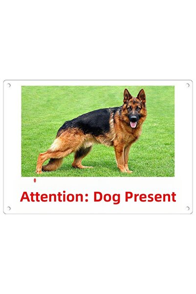 Generic Brand Beware dog warning sign (colorful german shepherd)