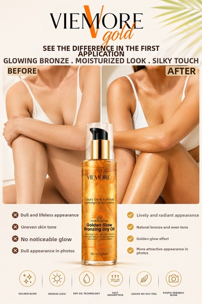 Viemore Gold Golden Glow Bronzing Dry Oil Golden Radiance Moisturizing Nourishing Body Oil 150 ml