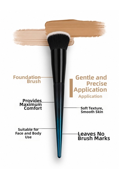 Şahin Professional Angled Foundation Brush – Soft Synthetic Makeup Brush