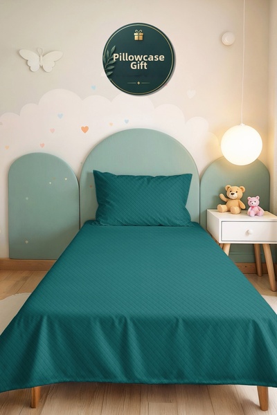 Evimde Bambaşka Turquoise Modern Young Room Single Pique Set - Quilted Plain ...