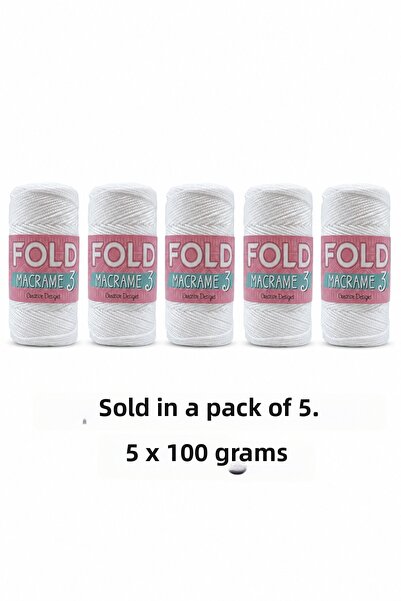BD fold yarn Polyester Macrame No.3 Knitting Cord 100 Grams 115 Meters 1 mm T...