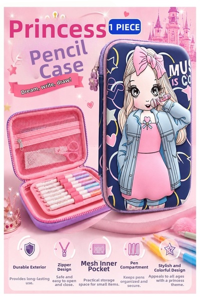 Artlantis Θήκη στυλό Princess Embossed με θήκες 1 τεμάχιο P-5984 Σχολική θήκη...