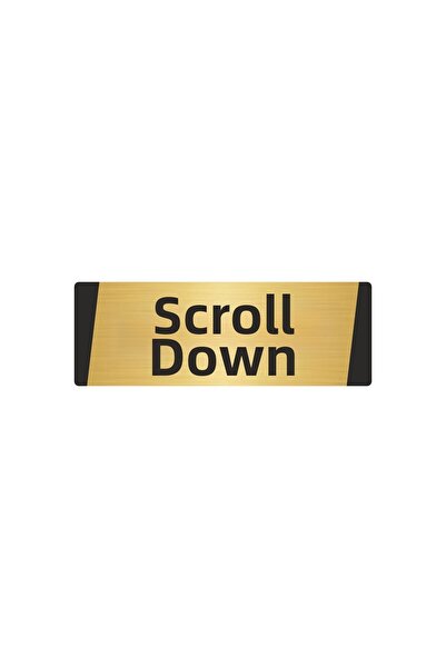 Özarslan Dizayn Go down Below Metal Warning Sign 5X20 cm Gold Color