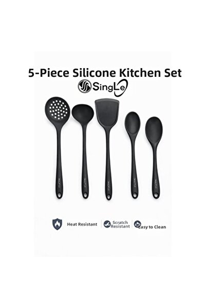 Empressco 5-Piece Heat-Resistant Spatula, Colander, Rice Cooker, Ladle, and D...