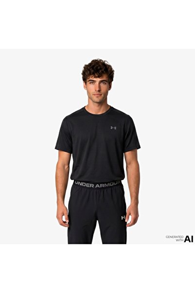 Under Armour تي شيرت Velociti Reflct Ss للرجال باللون الأسود للجري