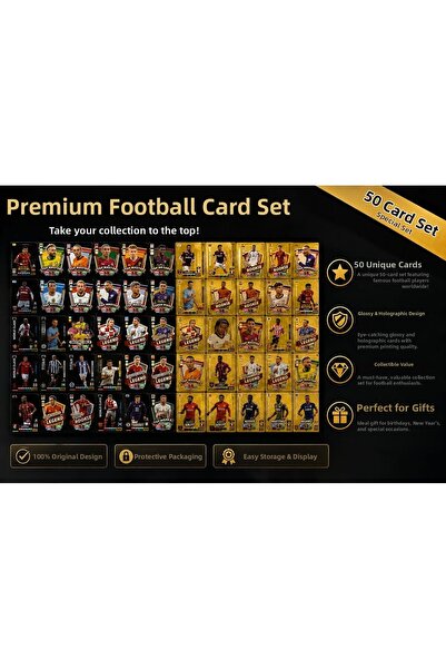 CANTEX TECH Football Player Playing Card 50 Pieces 25 Gold - 25 Black Series ...