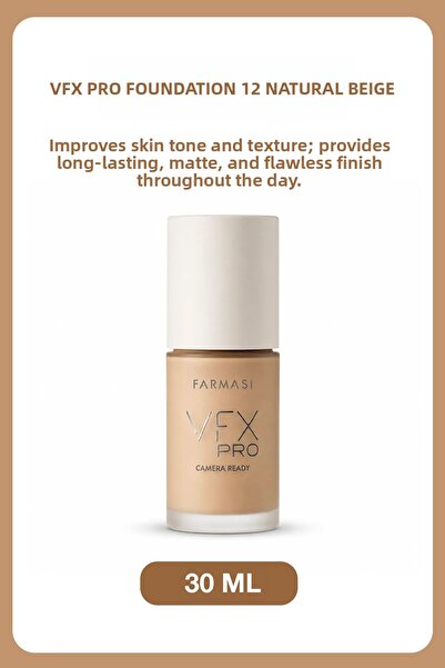 Farmasi Vfx Pro Full Coverage Foundation 30 ml 12 Natural Beige |   Flawless ...