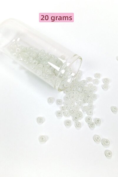 Royaleks Group Cast Glass Sand Beads Large Size (6/0) 4 mm - 20 Grams - Pearl...