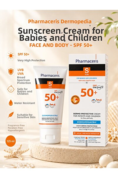 Pharmaceris كريم ديرموبيدياتريك للأطفال بعامل حماية من الشمس 50+ يوفر حماية ع...