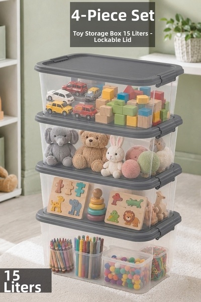 Meleni Baby 4-Piece Playroom Organizer - Children's Baby Toy Storage Box with...