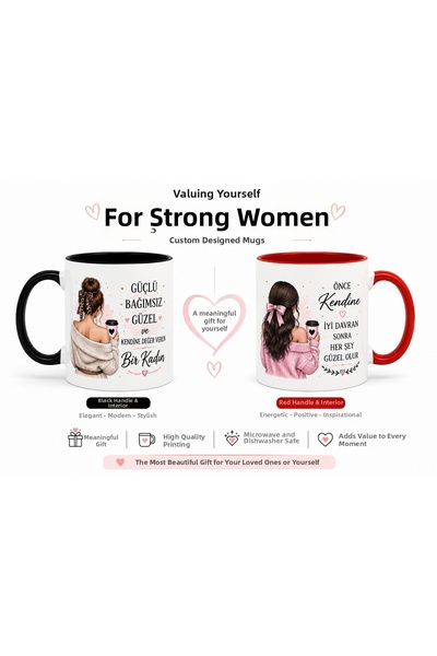 nuksoc Strong Women Slogan Printed Mug Cup