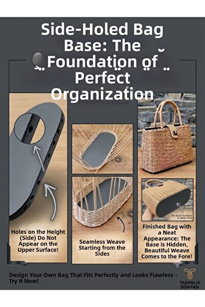 Mady Aksesuar Bag Base Special Design - Anthracite Gray 24X8 Cm, 3 Pieces