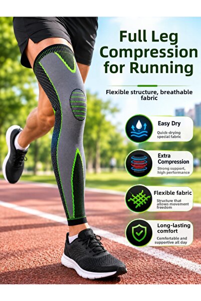 ARMÜZ Ergonomic Long Sports Knee Brace Full-Length Compression Support with S...