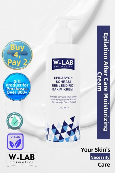 W-Lab Cosmetics كريم العناية المرطب بعد إزالة الشعر 200 مل - تقليل الشعر، ترق...