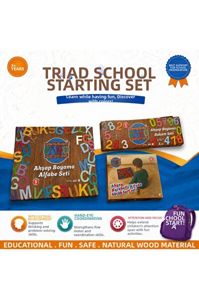 YAHO OYUNCAĞIN DOĞAL HALİ Wooden 3-Piece School Starter Set