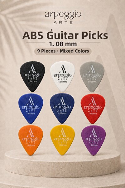 arpeggio ARTE 1.08mm 9-Piece Guitar Pick Set |   Matte Surface Guitar Pick Se...