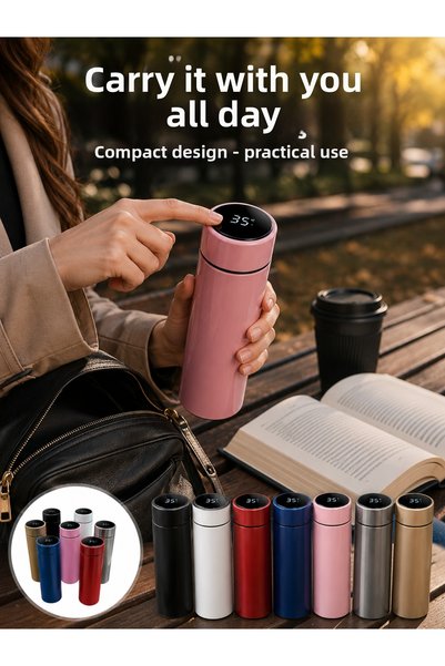 Lisinya 250 ml Insulated Thermos Bottle with Led Temperature Meter New Genera...