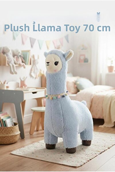 Tıfıl Toys دمية لاما زرقاء مقاس 70 سم؛ وسادة نوم لطيفة ومريحة ولعبة زخرفية لل...