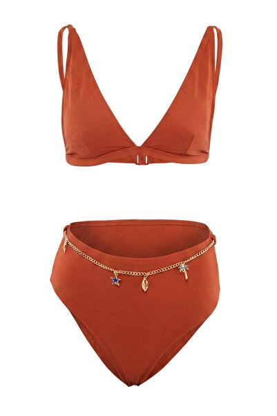 Trendyol Collection Tile Triangle Covered Chain Charm Accessory High Waist Re...