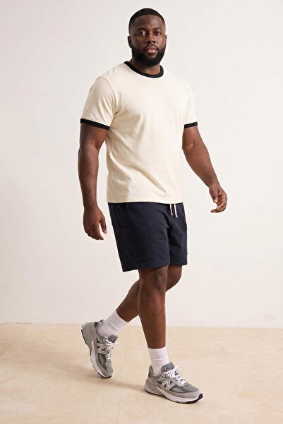 Trendyol Kollektion Marineblaue Herren-Shorts & Bermuda-Hosen in Übergröße TM...