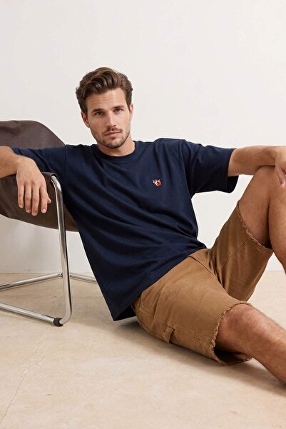 Trendyol Collection Tricou albastru marin supradimensionat/cu croială largă, ...