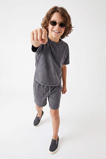 TRENDYOLKIDS Set de tricotaje pentru fete, antracit, cu spălare acidă - TKDSS...