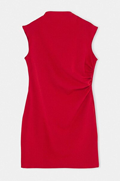 Trendyol Curve Rochie roșie țesută mărime mare TBBSS26AH00270