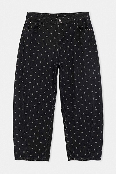 Trendyol Curve Blugi cu model cu buline antracit, confortabili/semi-flexibili...