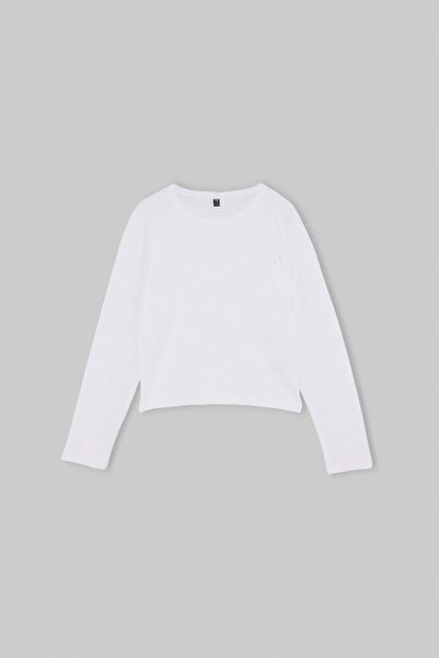 TRENDYOLKIDS Ecru Plain Knitted T-Shirt Tkdaw27Ts00008