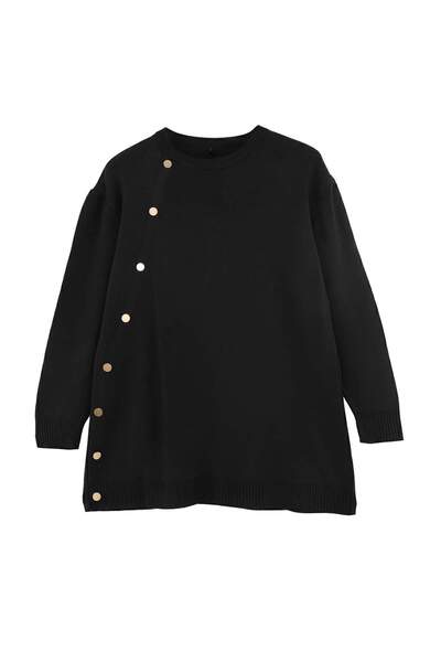 Trendyol Modest Black Button Detailed Knitwear Tctaw26Ak00013
