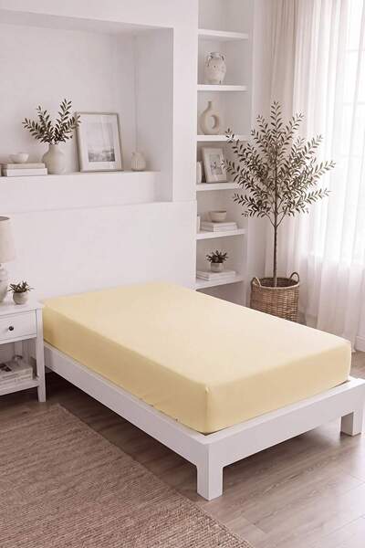 TRENDYOLMİLLA HOME 100 % Baumwolle, elastisches Einzelbettlaken aus gekämmter...