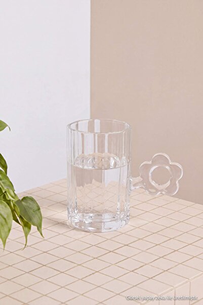 TRENDYOLMİLLA HOME Flower Handle Glass Mug Tphaw27Up00005
