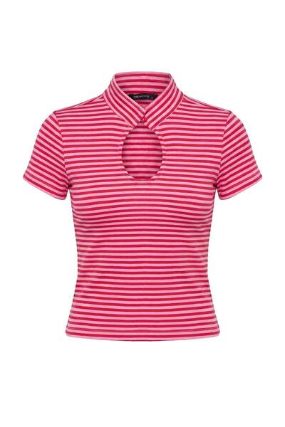 Trendyol Collection Pink*001 Striped Regular/Normal Fit Window Detail Tok Cot...