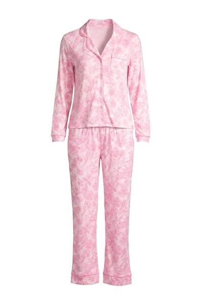 Συλλογή Trendyol Ροζ 100% βαμβακερό φλοράλ 30/1 ανοιχτόχρωμο μονό ζέρσεϊ πλεκ...